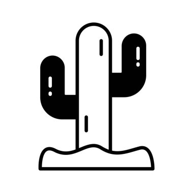 Kaktüs vektör tasarımı, güzel dizayn edilmiş tatlı ikonu.