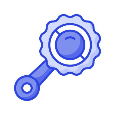 Bebek çıngırağının bu özenle tasarlanmış simgesini modada, kişiselleştirilebilir vektörde işaretleyin