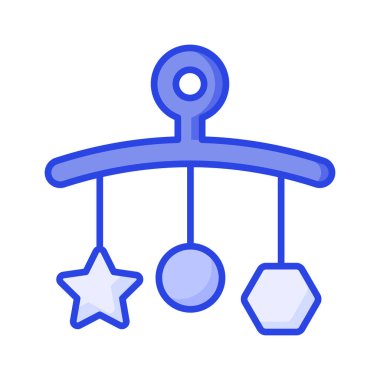 Beyaz arkaplanda izole edilmiş bebek çıngırak ikonu, beşik oyuncak vektörü bu el simgesini tut