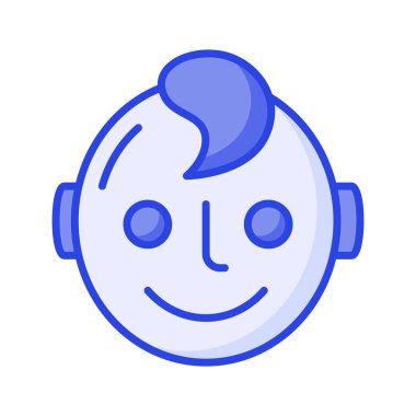 Yeni doğan bebeğin bu güzel dizayn edilmiş ikonuna bakın, mutlu bebek vektörü.