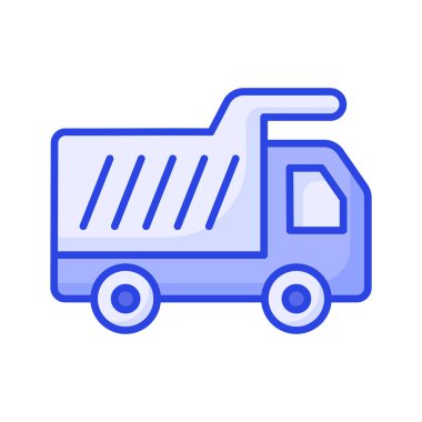 Beyaz arka planda izole edilmiş bu güzel tasarlanmış damperli kamyon vektör tasarımını kontrol et