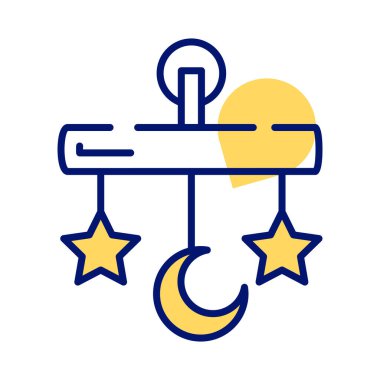 Beyaz arkaplanda izole edilmiş bebek çıngırak ikonu, beşik oyuncak vektörü bu el simgesini tut