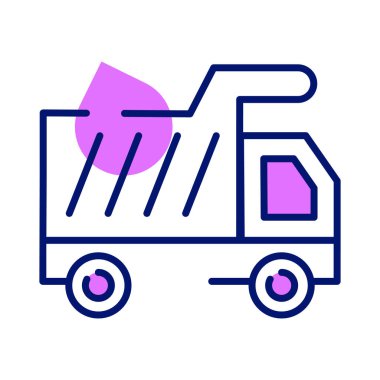 Beyaz arka planda izole edilmiş bu güzel tasarlanmış damperli kamyon vektör tasarımını kontrol et