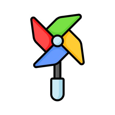 Çocuk oyuncağı, modern stilde inanılmaz bir fırıldak ikonu, premium vektör