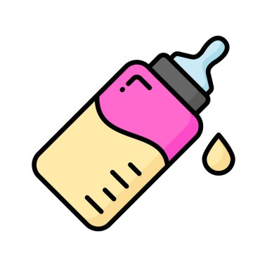 Besleyicinin bu güzel simgesini modern tarzda kontrol edin, sütü besleyen şişe vektörü