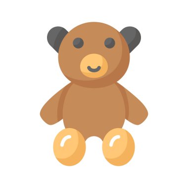 Moda tasarım tarzında oyuncak ayı ikonu, oyun oynayan çocuklar için sevimli oyuncak ayı vektörü