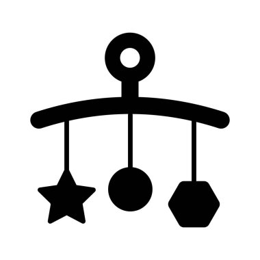 Beyaz arkaplanda izole edilmiş bebek çıngırak ikonu, beşik oyuncak vektörü bu el simgesini tut