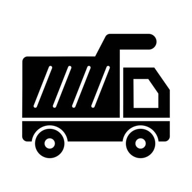 Beyaz arka planda izole edilmiş bu güzel tasarlanmış damperli kamyon vektör tasarımını kontrol et