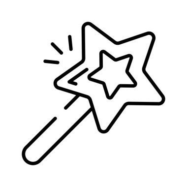 Sihirli değnek vektörü, sihirli çubuğun bu inanılmaz simgesine tutun