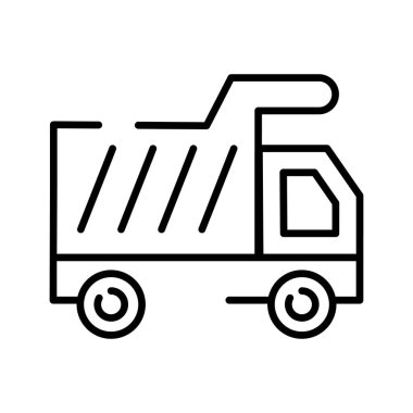 Beyaz arka planda izole edilmiş bu güzel tasarlanmış damperli kamyon vektör tasarımını kontrol et