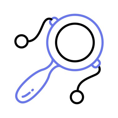 Bebek çıngırağının bu özenle tasarlanmış simgesini modada, kişiselleştirilebilir vektörde işaretleyin