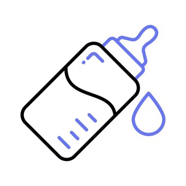 Besleyicinin bu güzel simgesini modern tarzda kontrol edin, sütü besleyen şişe vektörü