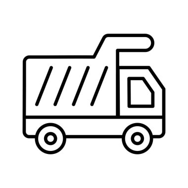 Beyaz arka planda izole edilmiş bu güzel tasarlanmış damperli kamyon vektör tasarımını kontrol et