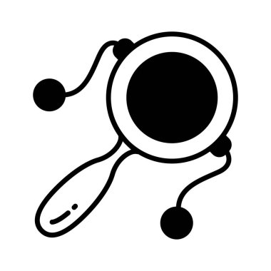 Bebek çıngırağının bu özenle tasarlanmış simgesini modada, kişiselleştirilebilir vektörde işaretleyin