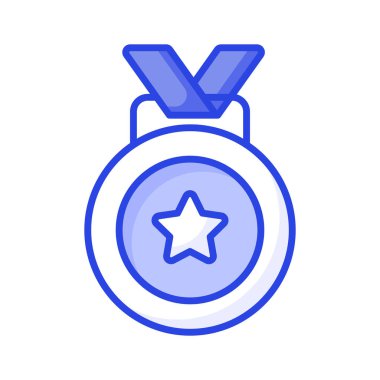 Modern tarzda madalyanın modaya uygun bir tasarımı, yıldız madalyasının düzenlenebilir bir ikonu