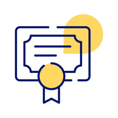 Yetkili belge, sertifikanın konsept simgesini gösteren rozetli kağıt