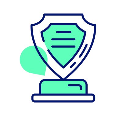 Kalkan ödül simgesi, vektör kullanmaya hazır, beyaz arkaplanda izole