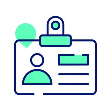 Öğrenci kimlik kartı vektör tasarımı, giriş kartı simgesi