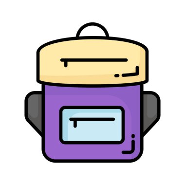Okul çantası vektör tasarımı, kullanışlı kullanışlı sırt çantası simgesi
