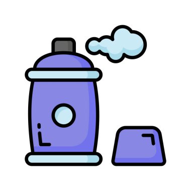 Easy to use vector of spray paint in trendy style, isolated on white background