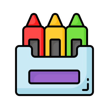 Pastel boyaların, çizim araçlarının, kırtasiye malzemelerinin bu inanılmaz simgesini tut