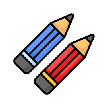 Beyaz arkaplanda izole edilmiş, modaya uygun tasarım tarzında bir kurşun kalem vektörü