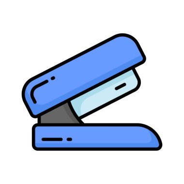 A creative icon of stapler in trendy style, stationery item, office supplies
