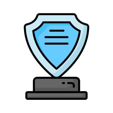 Kalkan ödül simgesi, vektör kullanmaya hazır, beyaz arkaplanda izole