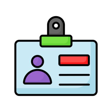 Öğrenci kimlik kartı vektör tasarımı, giriş kartı simgesi
