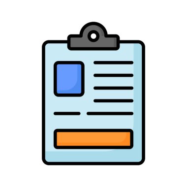 Modern biçimdeki pano vektör tasarımı, kontrol listesi veya bilgi kağıt simgesi