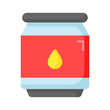 Yapışkan kırtasiyenin vektörü olan bu muhteşem yapıştırıcı kavanozu simgesini modern tarzda kapın