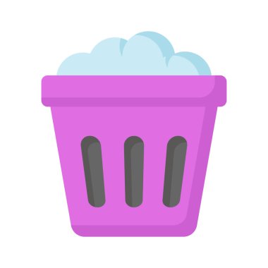 Icon of trash basket in modern style, isolated on white background