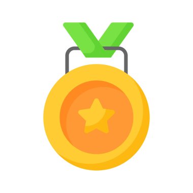 Modern tarzda madalyanın modaya uygun bir tasarımı, yıldız madalyasının düzenlenebilir bir ikonu