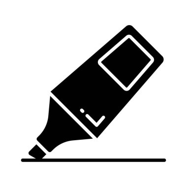 Vurgulayıcı, kırtasiye ögesi vektörünün bu yaratıcı olarak tasarlanmış simgesini kontrol et