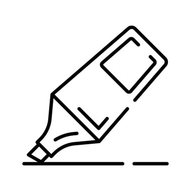 Vurgulayıcı, kırtasiye ögesi vektörünün bu yaratıcı olarak tasarlanmış simgesini kontrol et