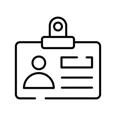 Öğrenci kimlik kartı vektör tasarımı, giriş kartı simgesi