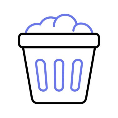 Icon of trash basket in modern style, isolated on white background