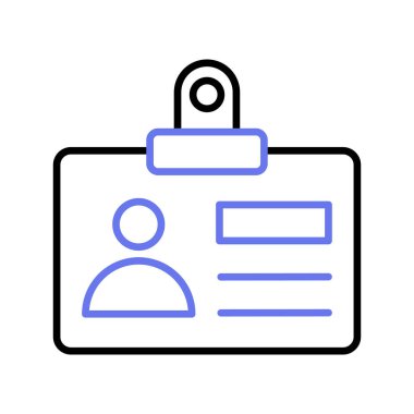 Öğrenci kimlik kartı vektör tasarımı, giriş kartı simgesi