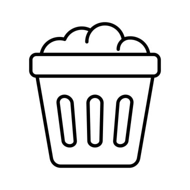 Icon of trash basket in modern style, isolated on white background