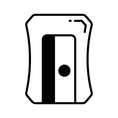 Modern tarzda keskinleştiricinin görsel olarak mükemmel simgesi, okul malzemeleri, kalem öğütücü vektörü