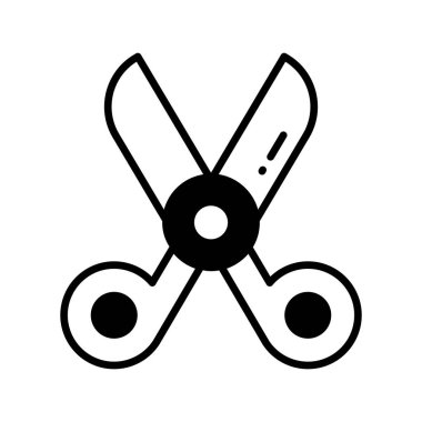 Makasların makas simgesini modaya uygun olarak tasarladı, vektör kullanmaya hazır