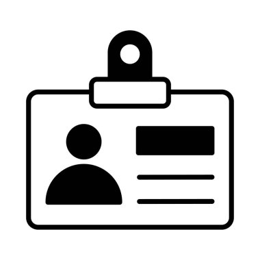 Öğrenci kimlik kartı vektör tasarımı, giriş kartı simgesi