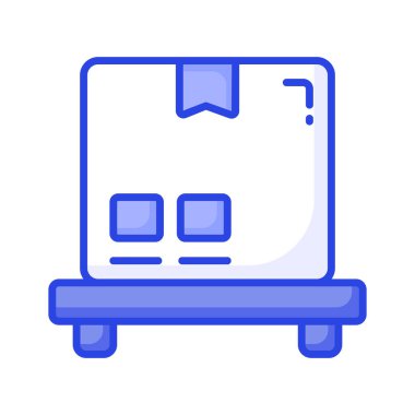 Box on a pallet, vector of logistics collection, cargo box pallet icon