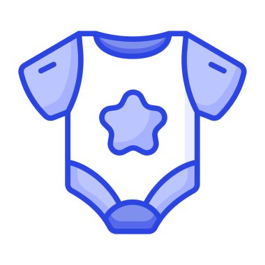 Icon of baby romper in modern style, baby dress vector design