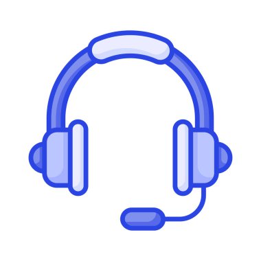 Headphones with microphone. Headset listen to music, realistic concept