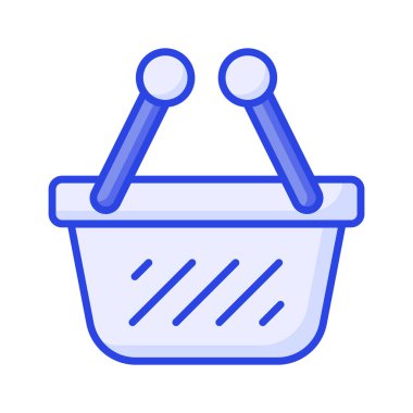 A vector of shopping basket, editable style, a customizable vector of shopping basket