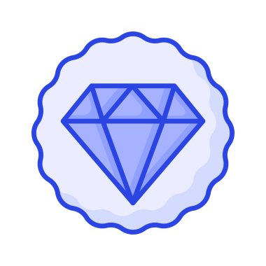 Diamond inside badge showing concept of best quality vector design, premium quality icon