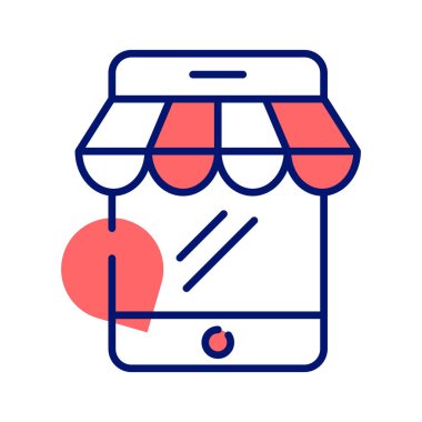 Mobile store vector design, online shopping concept vector