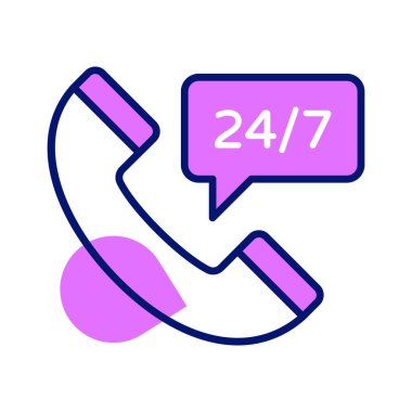 Support service icon, customer consultation vector, call center, helpline, hotline