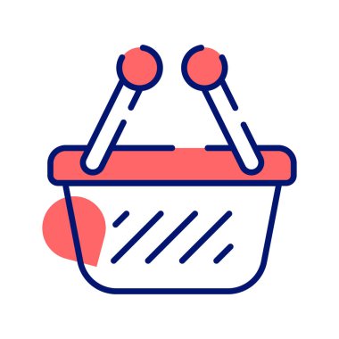 A vector of shopping basket, editable style, a customizable vector of shopping basket